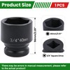 szkoo 3/4" Drive 40mm Impact Socket Chrome Molybdenum Steel 6