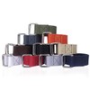 SagaSave Unisex Canvas Belt, Adjustable Double Ring Buckle, 110CM Elastic