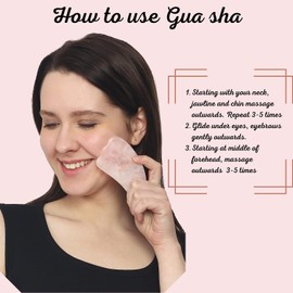 Rose Quartz Roller and Gua sha Set | Reduces Wrinkles, Fine lines and Dark Circles | Pink Jade Roller | Anti-aging Massager for Skin Toning and Tightening for Face, Eyes, Neck