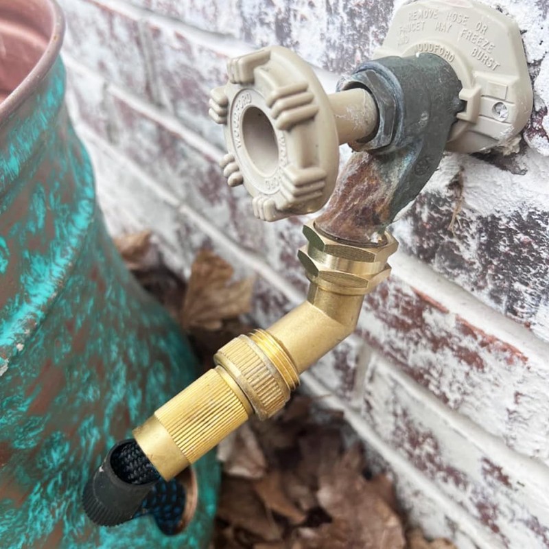 Hooshing 45 Degree Garden Hose Elbow Connector 3/4" GHT Solid