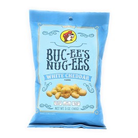 Buc-ee's Nug-ees: White Cheddar Flavored Powdery Cheese-Flavored Beaver Nuggets Sweet Corn Puff Snacks From Texas, Gluten Free, 1 Bag of 5 Ounce