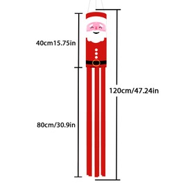 Luter Christmas Windsock Christmas Decorative Wind Banner Hanging Santa Claus Windsock for Indoor&Outdoor, Balcony, Garden, Lawn Decorations(120cm / 47.2 inch)