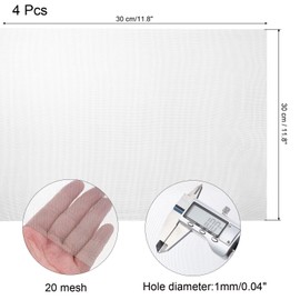 MECCANIXITY 12x12 Inch Wire Mesh Screen 304 Stainless Steel Air Vent Screen Mesh, 1mm Hole 20 Mesh Chicken Wire Fence Roll for DIY Projects Garden Cage Window Screen (30x30cm), 4 Pcs