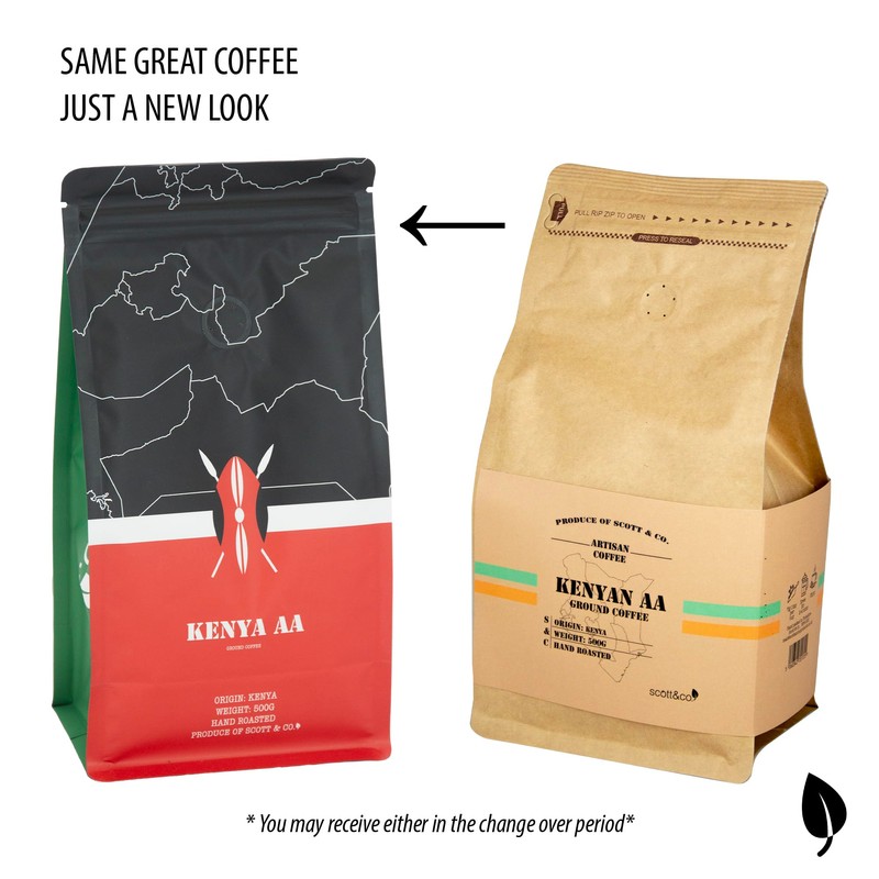 Kenyan AA Ground Coffee. Medium Roast Ground Coffee, Single Origin.