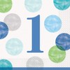 Blue Dots 1st Birthday Luncheon Napkins (16cm) - Perfect for