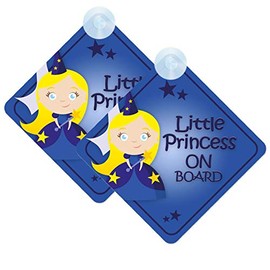 Little Princess Baby on Board Sign for Car Twin Pack 2pcs Kids Safety Warning Car Sign LP010 Design