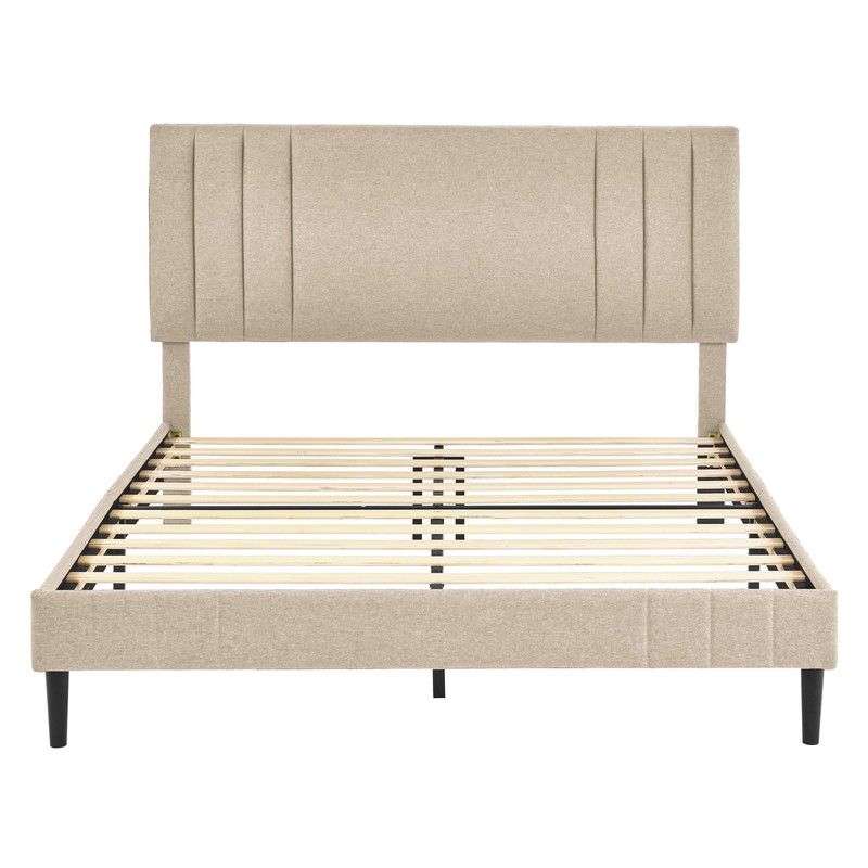 Decoro Chicago Modern Tufted Upholstered Platform Full Size Bed Frame,