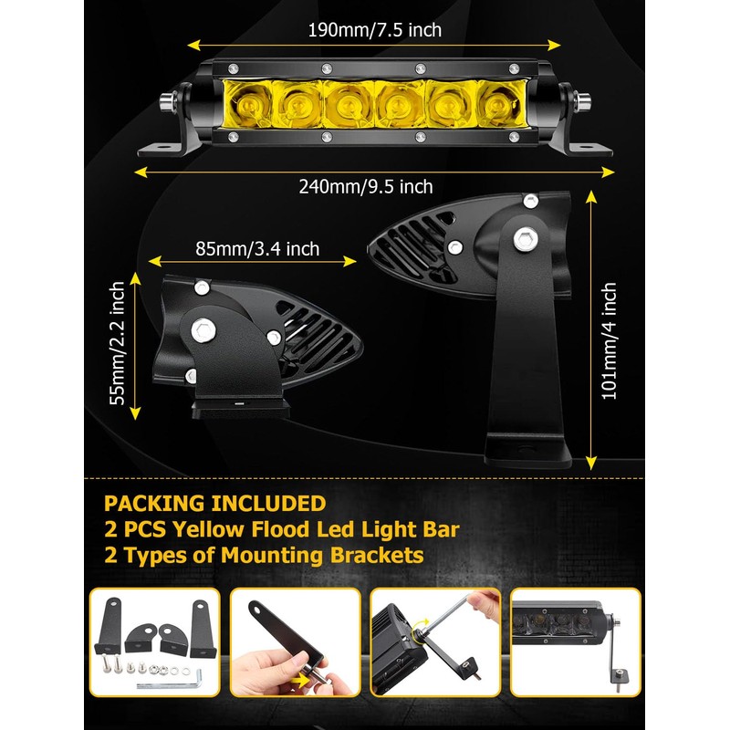 Chelhead 7 inch led Light Bars Chelhead 30W Flood 24V