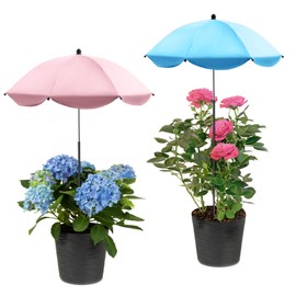 ANLIZY Plant Umbrellas for Outdoor Plants, 2 Pack Plant Shades for Potted Plants and Garden Beds, 40" Height Garden Umbrella Sun Protection 26" Larger Shade Cover for Patio Flowers, Plants
