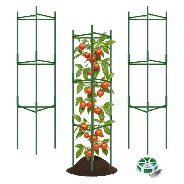 TOCCYARD 3 Pack Tomato Cages for Garden Plant Support, Up