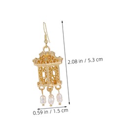 BESPORTBLE 2 Pairs Ink Pavement Earrings Dainty Bridal for Woman Wedding Aesthetic Dangle Women Fancy Statement Elegant Dangling Bride Tassel Style Decorative Earrings Golden Alloy