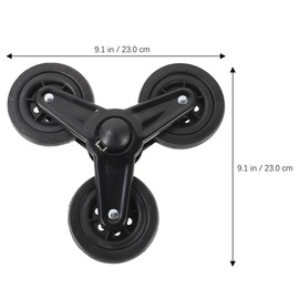 ULTECHNOVO 8.5 Inch Stainless Steel Triangle Stair Climbing Cart Wheels with Bearings Heavy Duty Replacement Casters for Shopping and Vegetable Trolleys