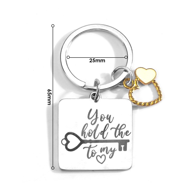 Stainless Steel Keychain with Creative Laser Engraving,Inspirational English Quotes and