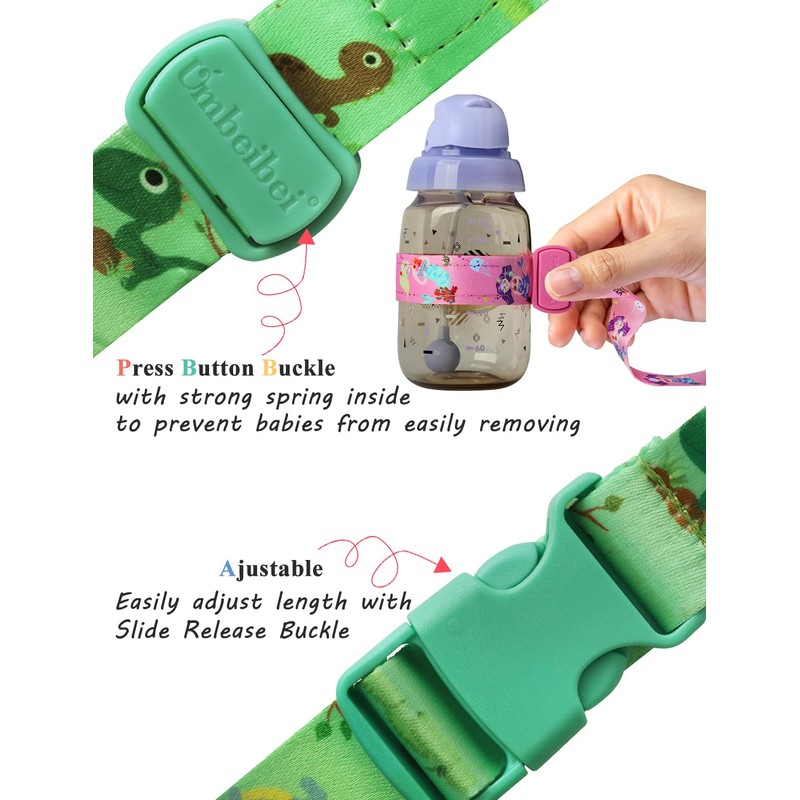 UMBEIBEI Sippy Cup Straps, 2pcs Bottle Leash, Toys Strap with