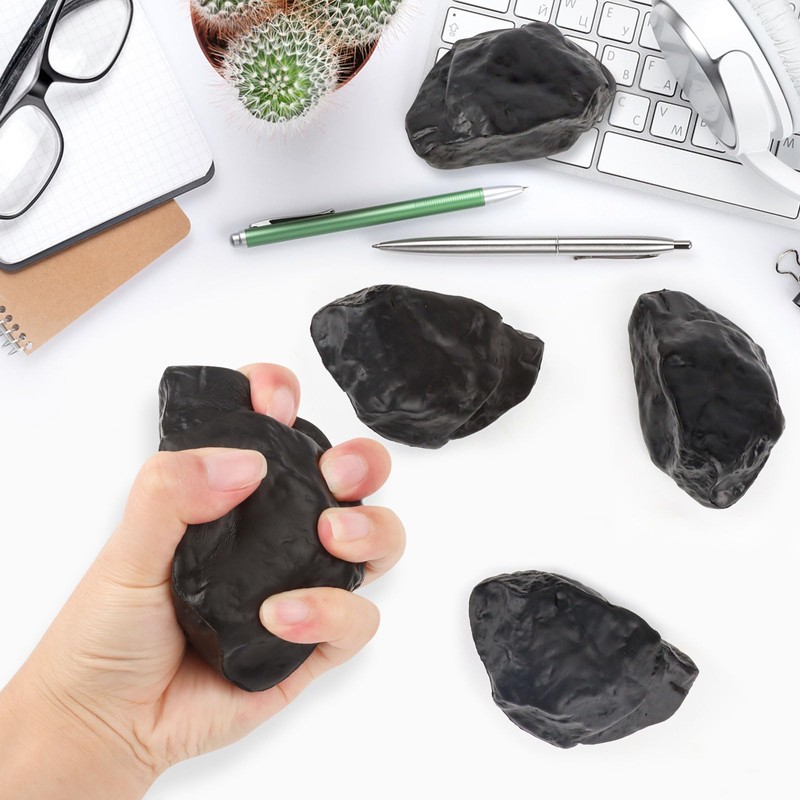 5 Pieces Stone Stress Balls Cute Stone Shaped Squeeze Anxiety