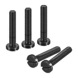 sourcing map Black Oxide Slotted Button Head Screws, 10Pcs 10-32 x 1" Carbon Steel Machine Screw for Furniture and Electrical Components Installation