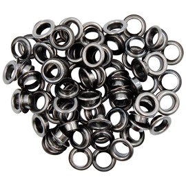 pson 100PCS 1/4 Inch Grommets Eyelets, Gun Black Metal Grommets Eyelets, Hole Self Backing Eyelets for Clothe, Shoes, DIY Project, Leather, Fabric