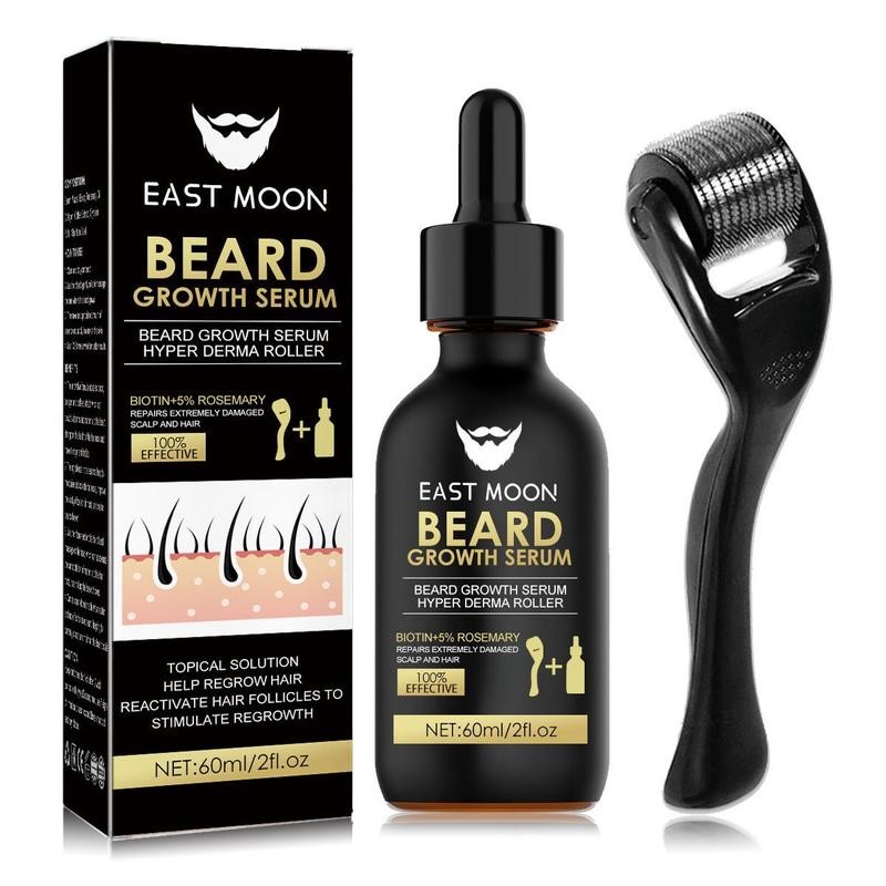 Beard Growth Serum&Beard Massage Derma Roller,Beard Care Nutritional Oil, Making