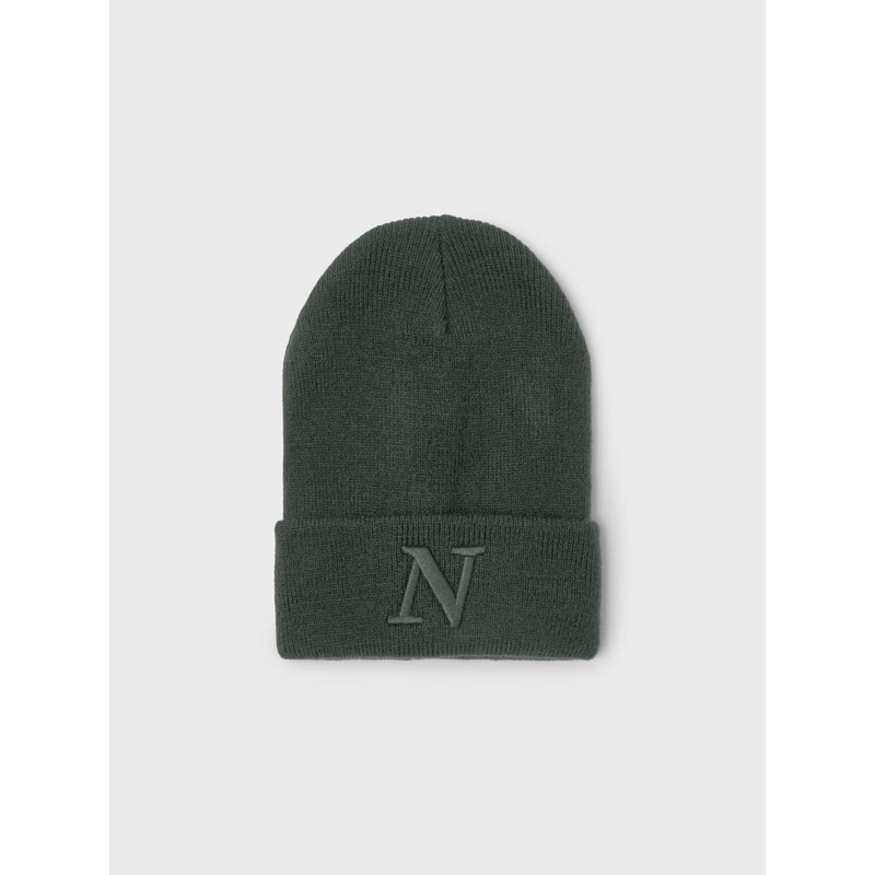 NAME IT Unisex Nknmalik Knit Beanie Noos Hat, deep forest