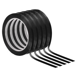 PATIKIL 1/4" Whiteboard Tape, 5 Pack Thin Dry Erase Tape for Graphic Chart Marking DIY Art, Black