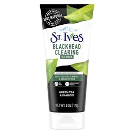 St. Ives Blackhead Clearing Face Scrub 6 oz with Salicylic Acid, Green Tea & Bamboo for Clearing Blackheads & Radiant Skin Repair Comfort Skincare Powder - Size: 6 Ounce (Pack of 1)