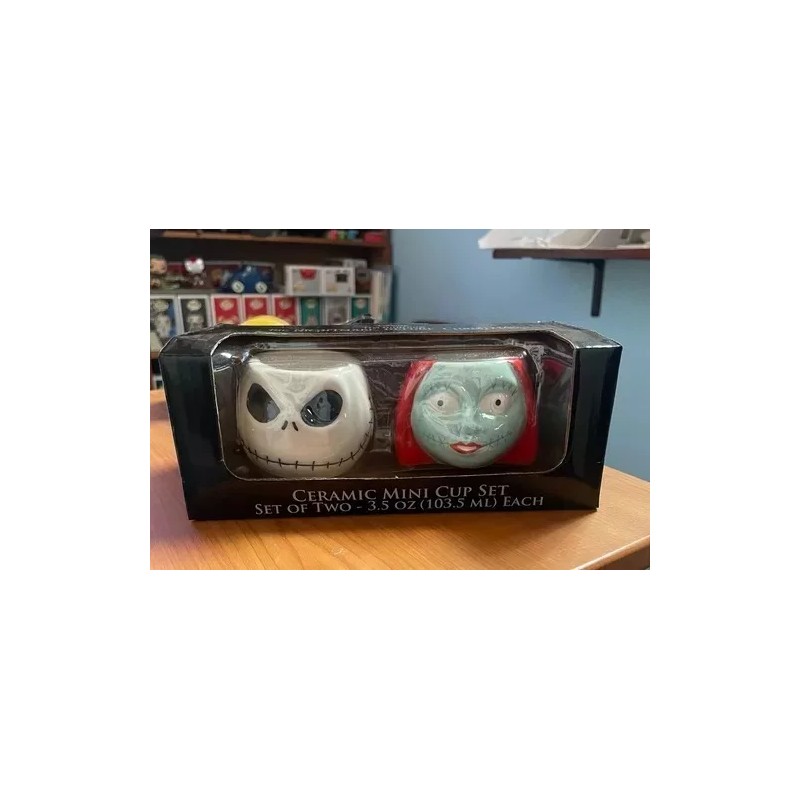 Set 2 Tazas Jack Skellington Sally Tazas 3d Ceramica Tarro