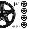 SCITOO 4pcs Set of 14-Inch Black Hubcaps can be Easily