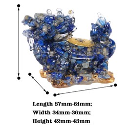 mookaitedecor Set of 2 Lapis Lazuli Crystal Dragon Turtle Figurine Feng Shui Ornament for Home Good Luck Decor, Resin Healing Crystal Dragon Tortoise Gift Blue Semi Precious Gemstone Animals Statue