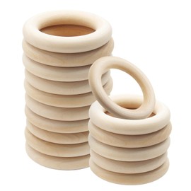 Uenhoy 15 Pcs 60mm/2.36" Natural Wood Rings, Unfinished Wooden Rings for DIY Craft, Macrame Rings, Jewelry Making