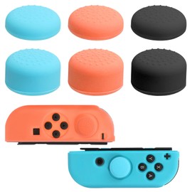 APOMOONS Switch Grip Caps, Switch2 Joystick Caps, Switch 2 Controller Caps, Switch 2 Thumb Caps, Thumb Grip Caps, Suave Y Antideslizante, Azul, Naranja Pack of 6