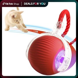 Interactive Cat Toy Ball: Automatically rolling electric ball, suitable for indoor cats/dogs, brings the fun of chasing tails. Motion sensing, keeps pets busy and enjoys rich sports stimulation. Great pet gifts/supplies.:_RED+BLUE