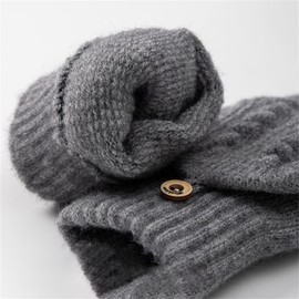 HPONEZJ Gloves Women's Half Finger Winter Gloves Wool Finger Gloves Thickened Warm Knitted Gloves Girls Fingerless Mittens Short Arm Warmers Plain Women's Gloves for Winter Autumn, gray