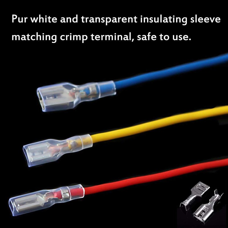 Gasea 120pcs Crimp Terminals Female Spade Connector Wire Terminal Kit