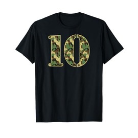 10th Birthday Gift Soldier 10 Year Old Military Themed Camo T-Shirt