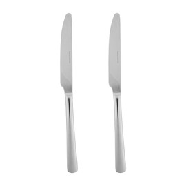 Restaurantware Speculo 9 Inch Dinner Knives Set of 2 Dishwasher Safe Table Knives - Polished Finish Square Edge Silver 13/0 Stainless Steel Dinner Knife Set Corrosion Resistant For Entrees