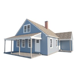 3 Bedroom House Plans with Loft DIY Home Building Project Guest Cottage 840 sq/ft