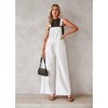 Luvamia Cute Overalls for Women - White Denim Jumpsuit with