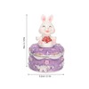 Rabbit Figurine Trinket Boxes Hand Painted Rhinestones Small Jewelry Box