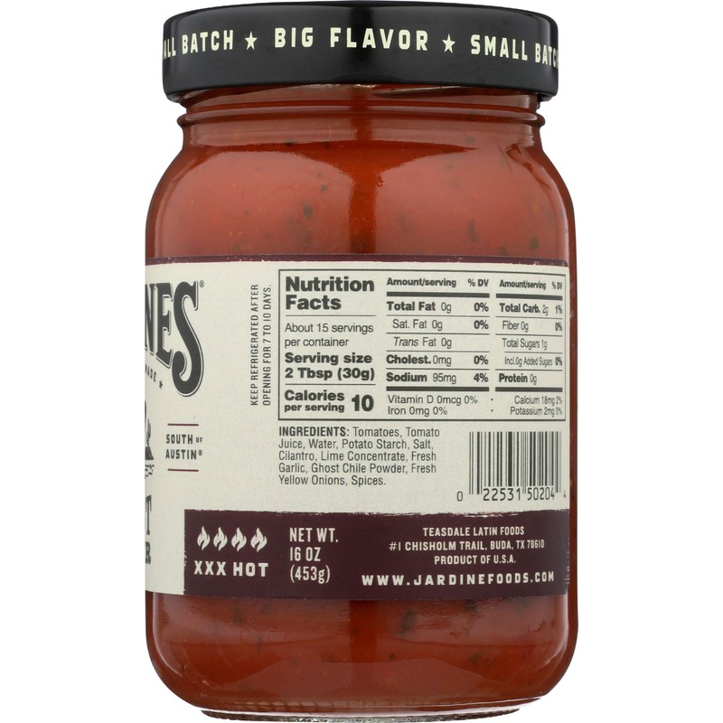 Jardine's 7J Ranch Ghost Pepper Salsa, XXX Hot, 16 Ounce