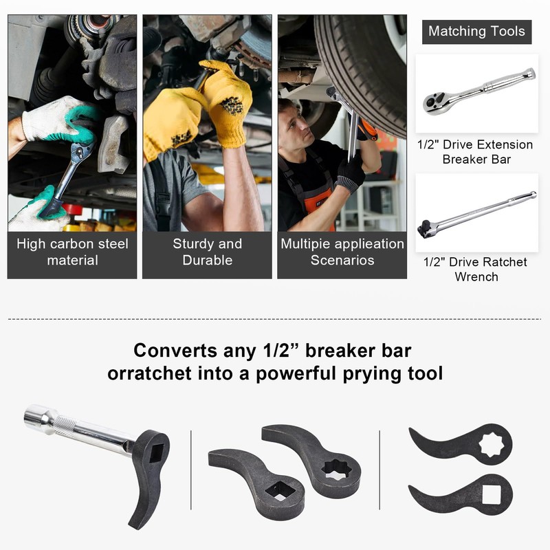 Updated Pry Bar Wrench Adapter - Juvaeny Adjustable Indexing Pry
