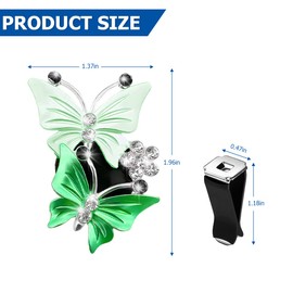 1PC Car Air Fresheners Vent Clips, Cute Dual Butterfly Diamond Rhinestone Car Vent Clip, Air Outlet Perfume Diffuser, Sparkly Bling Car Interior Decoration Accessories for Girls Women