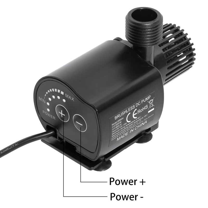 12V Submersible Water Pump, Adjustable Flow 210 GPH for Aquarium/Fountain/Hydroponics,