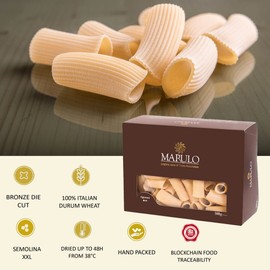 Marulo, Rigatoni, Italian Pasta Bronze Die Cut Artisan, Italian Pasta, Only 2 Ingredients,100% Durum Semolina. Imported Italian Pasta (1.1 Pound). Pasta from Campania.