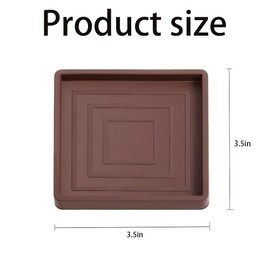 4 PCS Non Slip Furniture Pads,Rubber Furniture Caster Cups,Furniture Coasters for Hardwood Floors, Chair Leg Protectors for Bed,Cabinet,Sofa,Chair,Table,Piano (Brown, Square)