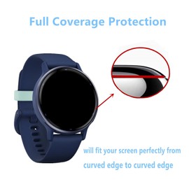Aemus - Protector de visualización compatible con Garmin Vivoactive 5 Smart Watch (3 unidades) Smart Watch 3D de cobertura completa PMMA película protectora