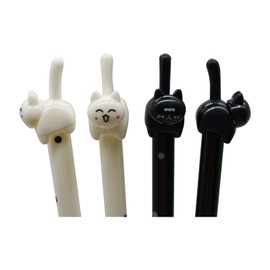 Lopenle 30PCS Kawaii Cat Pens Cat Tail Gel Pen For Cat Lovers Cute Animal Pens Fun Black Ink Rollerball Pens For Desk Decoration School Office Accessories Stationery