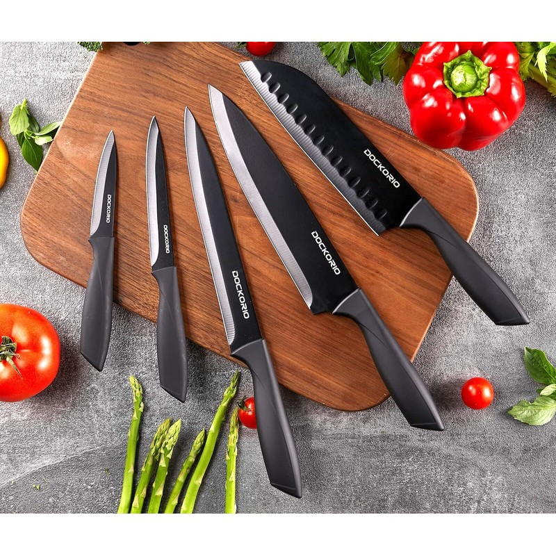Dockorio Kitchen Knife Set with Block 19 PCS High Carbon