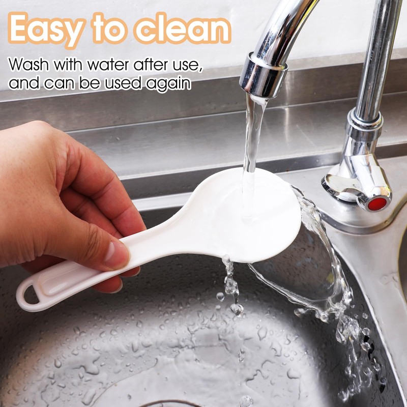 Giantree 2 Pcs Plastic Rice Paddle, White Rice Spoon Non-Stick