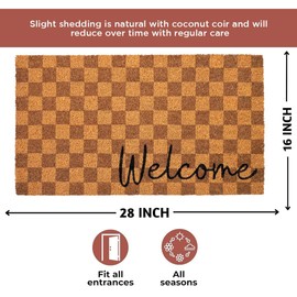 Folkulture Welcome Matt Outdoor | 16" x 28" Front Door Mat Outside Entrance | Eco Friendly Mats for Front Door | Anti Slip Welcome Mat Outdoors | Door Mats for Outside Entry