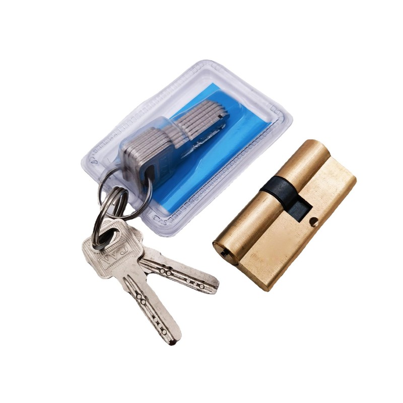 Security Cylinder Door Lock 68 mm 8x Keys 34/34 Brass